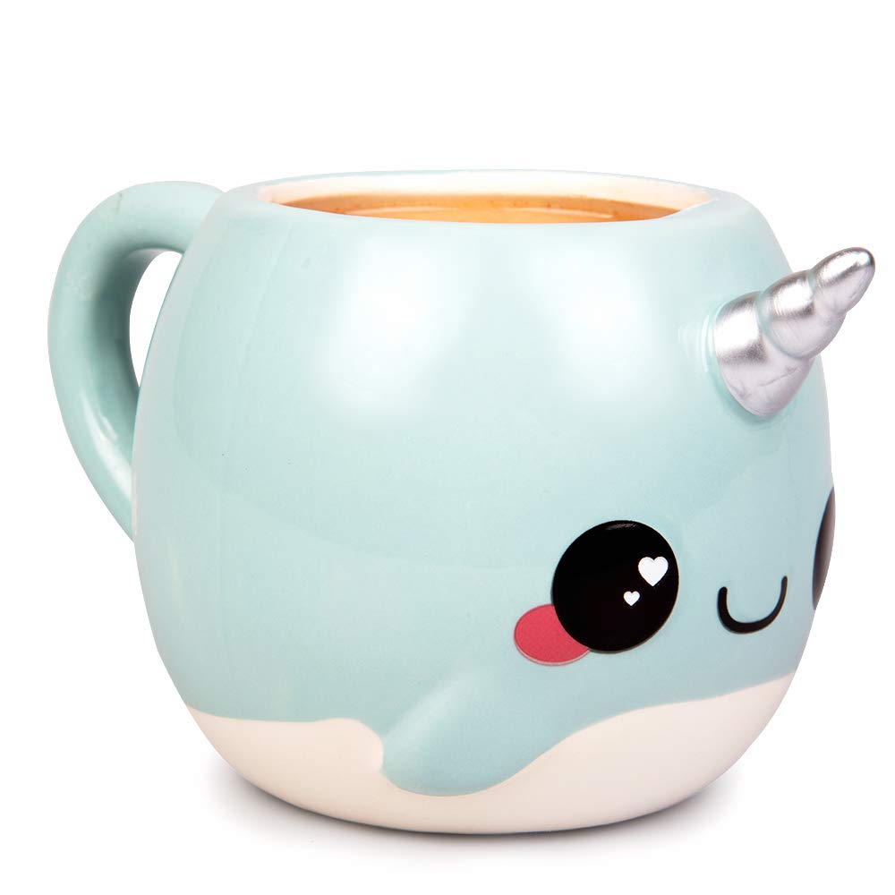 Blue Narwhal Coffee Mug - Cute Unicorn Of The Sea Mug - Great Easter Gift For Kids, Teens & Adults - Ceramic